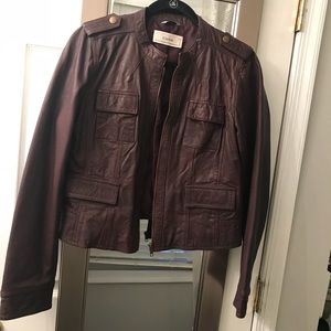 ❌sold❌Caslon genuine leather brown jacket M